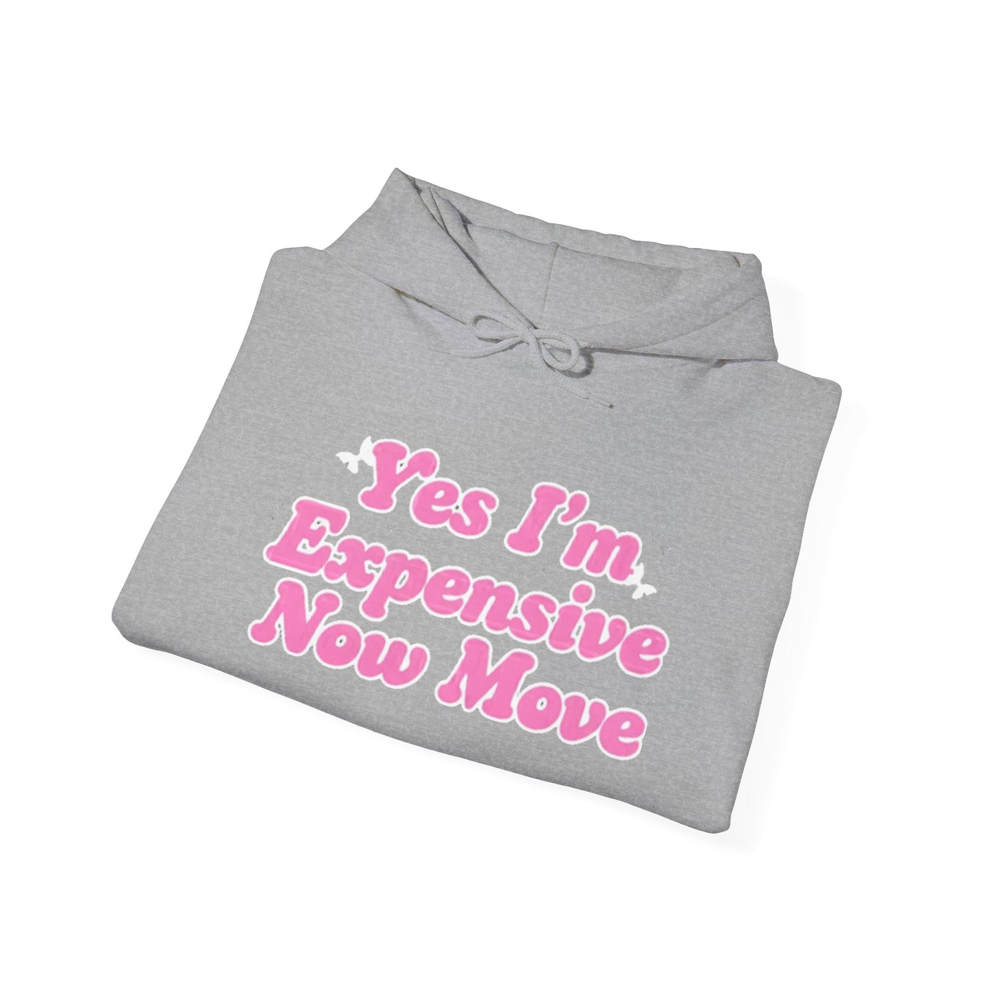 "Yes I’m Expensive Now Move" Pullover Hoodie – $45