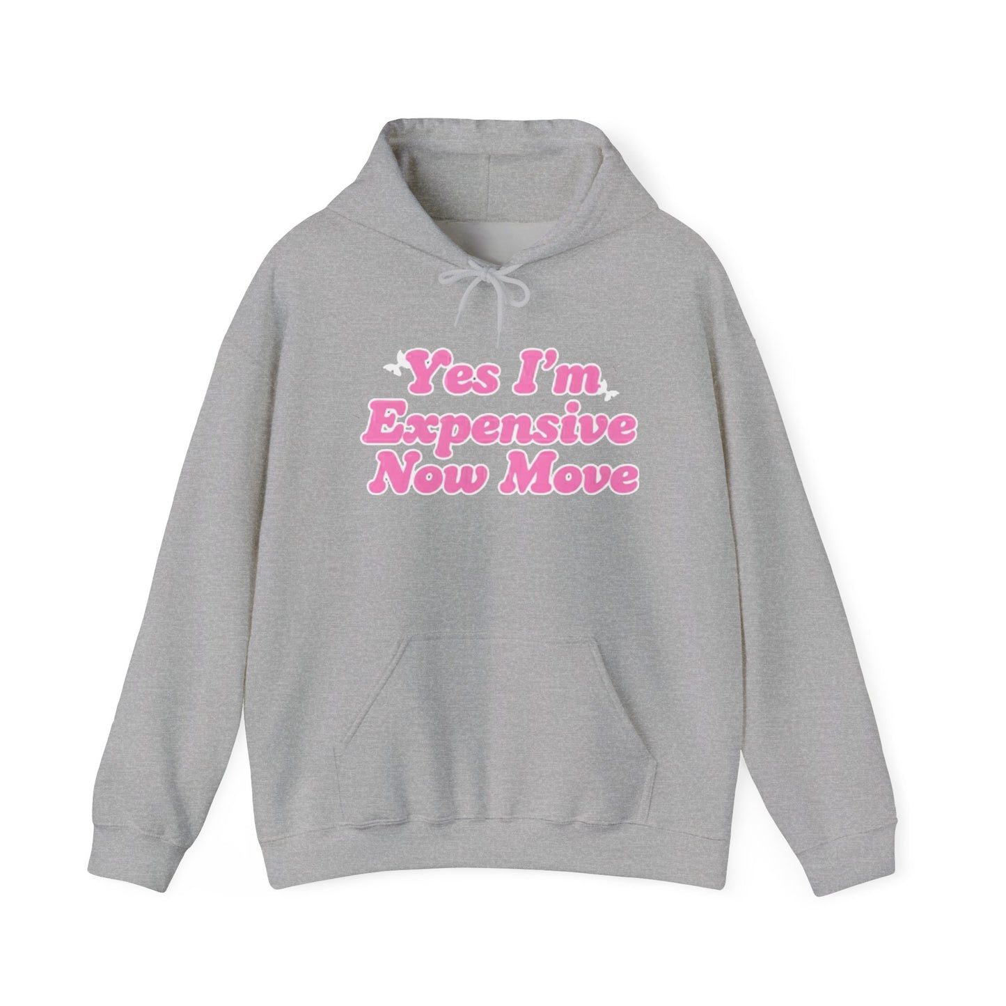 "Yes I’m Expensive Now Move" Pullover Hoodie – $45