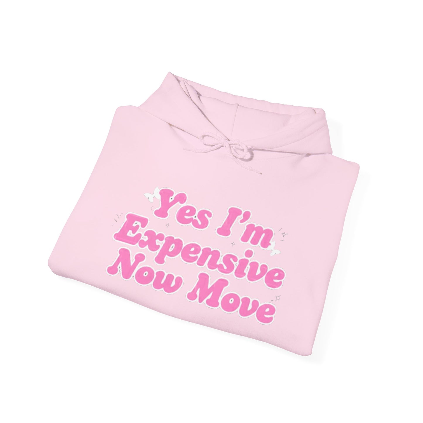 "Yes I’m Expensive Now Move" Pullover Hoodie – $45